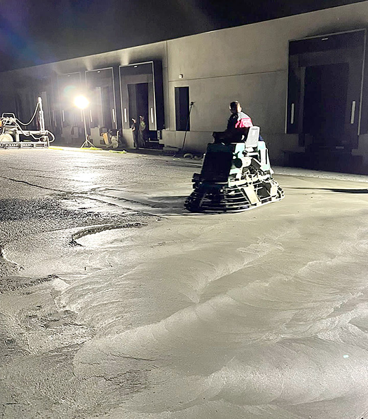 processing of concrete with a rotary iron